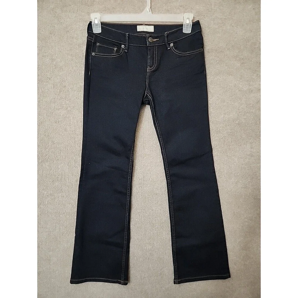 Banana Republic Bootcut Fit Jeans Womens 26 2 Short Blue Dark Wash Stretch